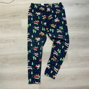 NoBoundaries Girls Christmas Holiday Leggings Dogs Sledding Large 11 13 36127834
